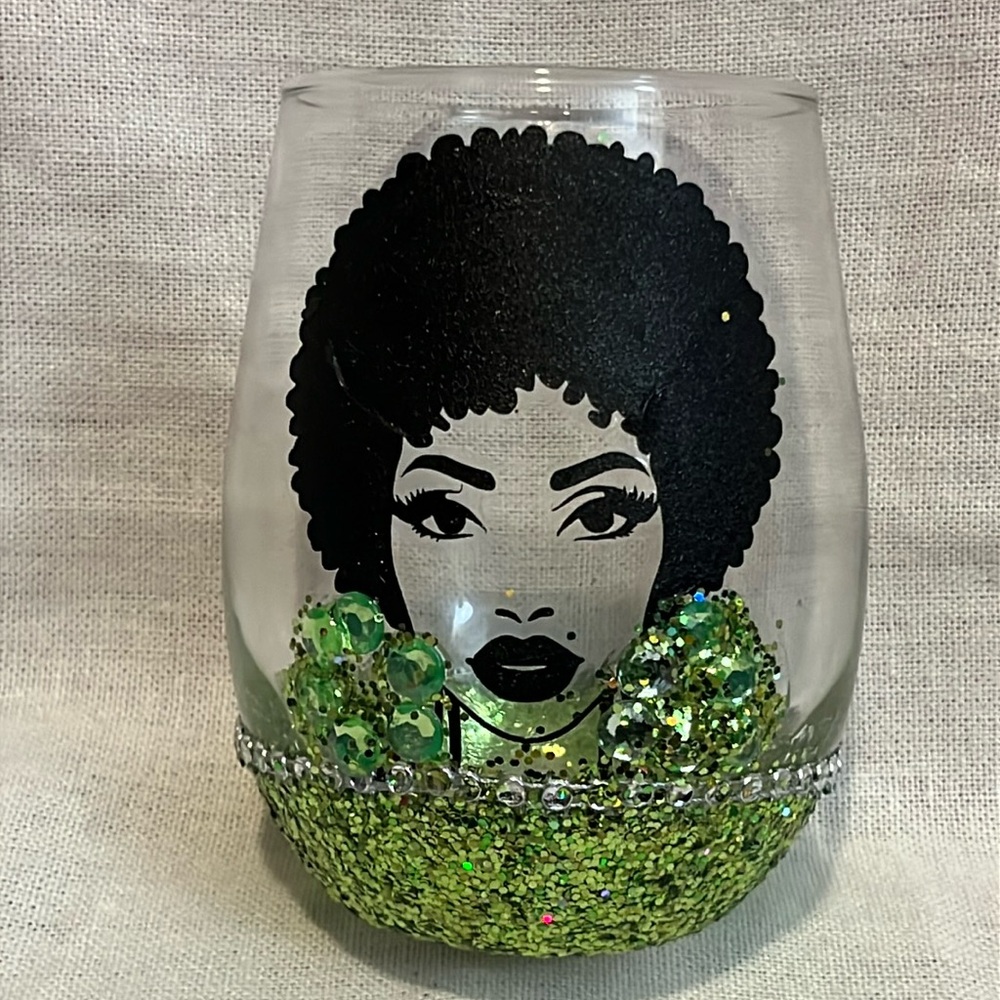 Stemless Blinged Out Wine Glass.